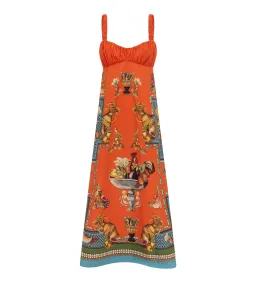 Alemais Rocco Midi Dress in Orange Print Size AU 14 for rent on The Volte - image 3