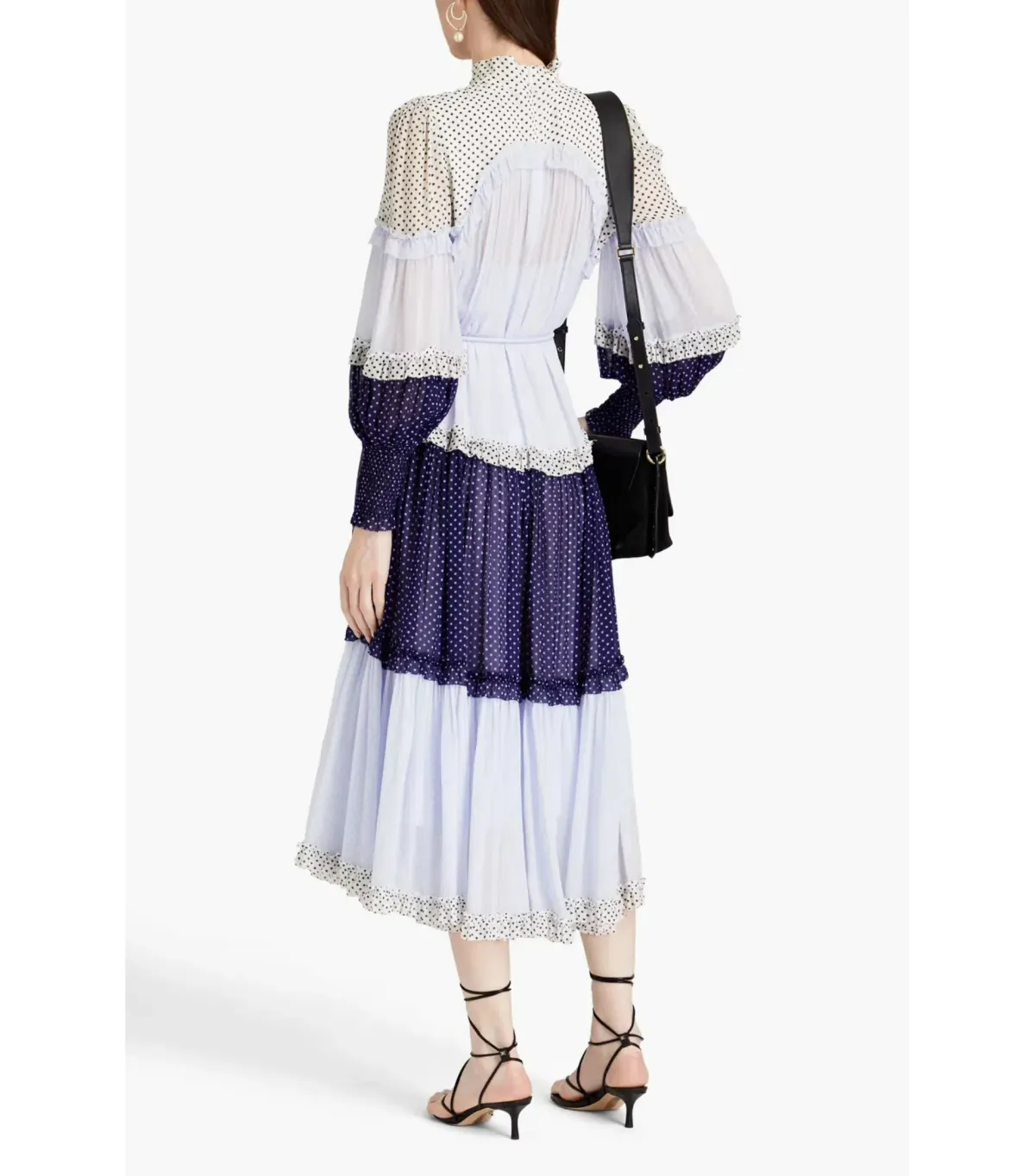 Zimmermann Ruffled Patchwork Crepon Midi Shirt Dress Multi Size 0 / AU 8 - Image 2