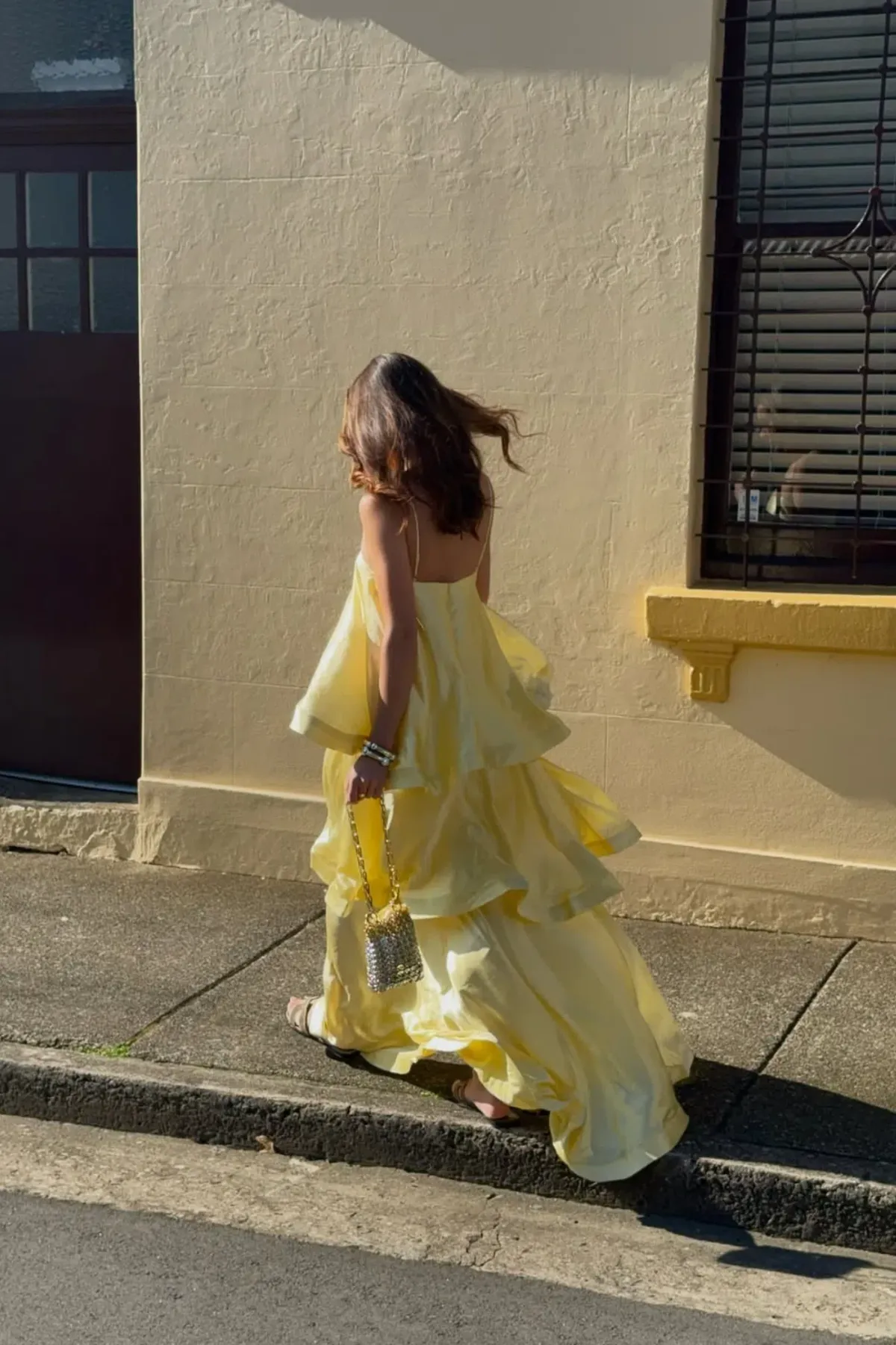 Elliatt Tilly Tiered Maxi Dress Butter Yellow Size M/AU 10 - Image 3