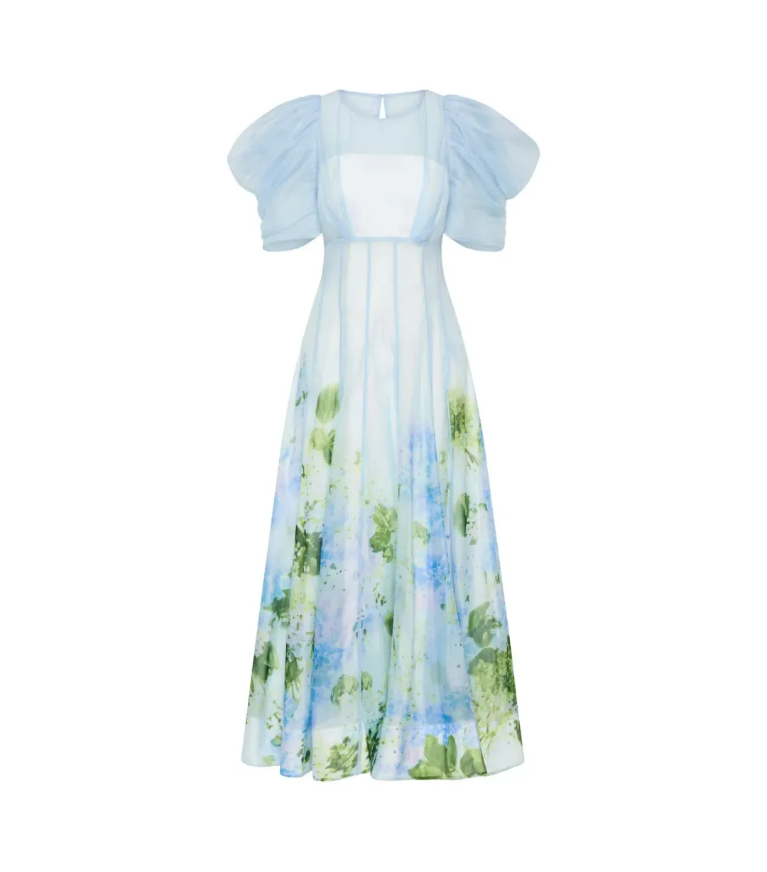 Aje Clementine Midi Dress in Blue Hydrangea Size AU 10 for rent on The Volte - main image