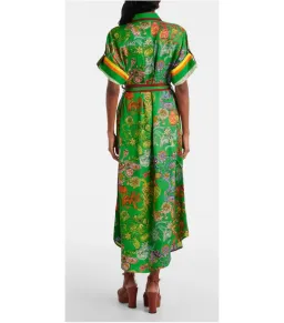 Alemais Fiesta Midi Shirtdress Green Print Size AU 16 for rent on The Volte - image 4