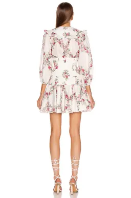 Zimmerman Honour Corset Mini Dress Cream Floral Print Size 6 for rent on The Volte - image 2