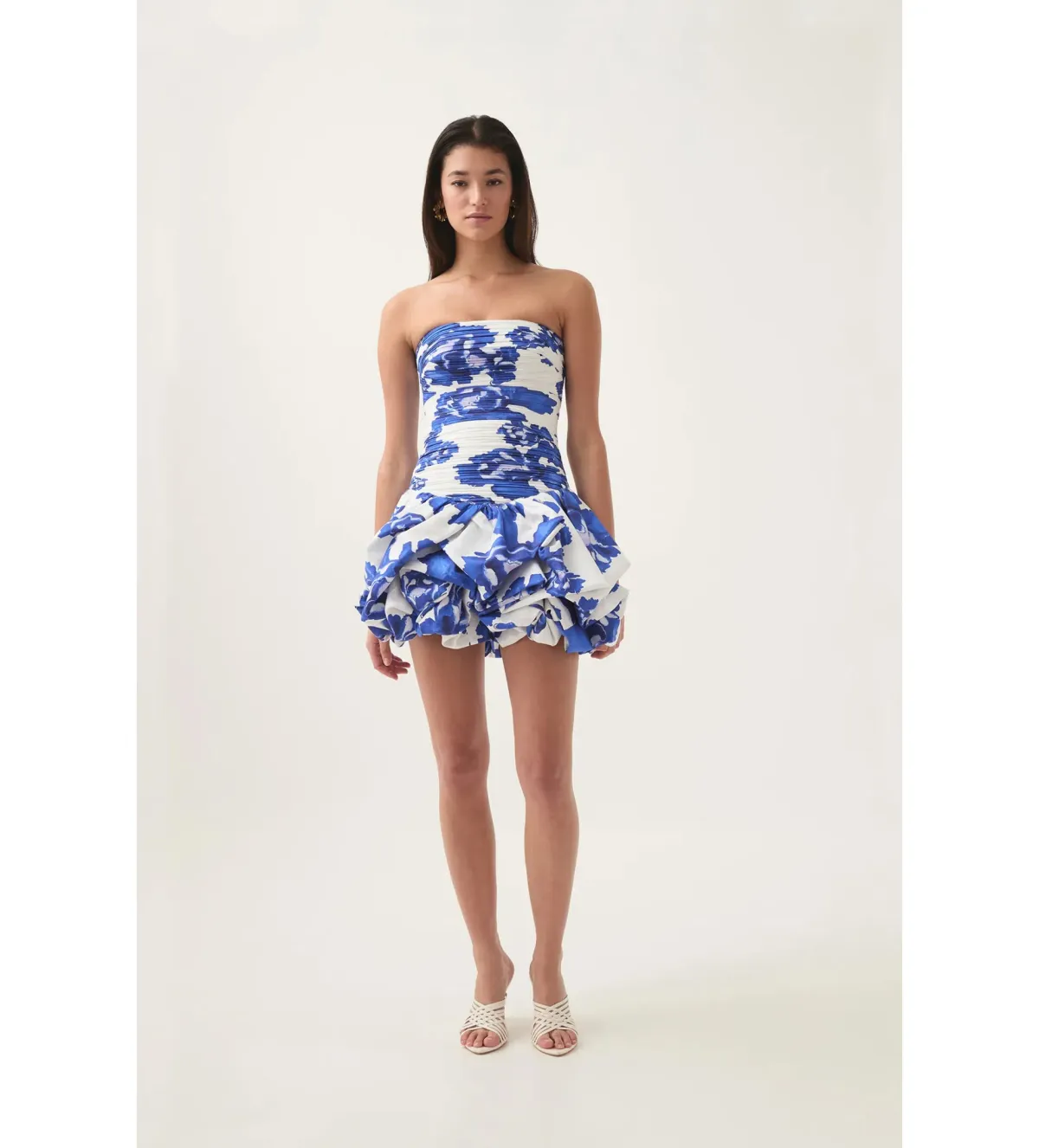 Aje Bubble Mini Dress Boldly Blooming Cobalt Size 8 - Image 1