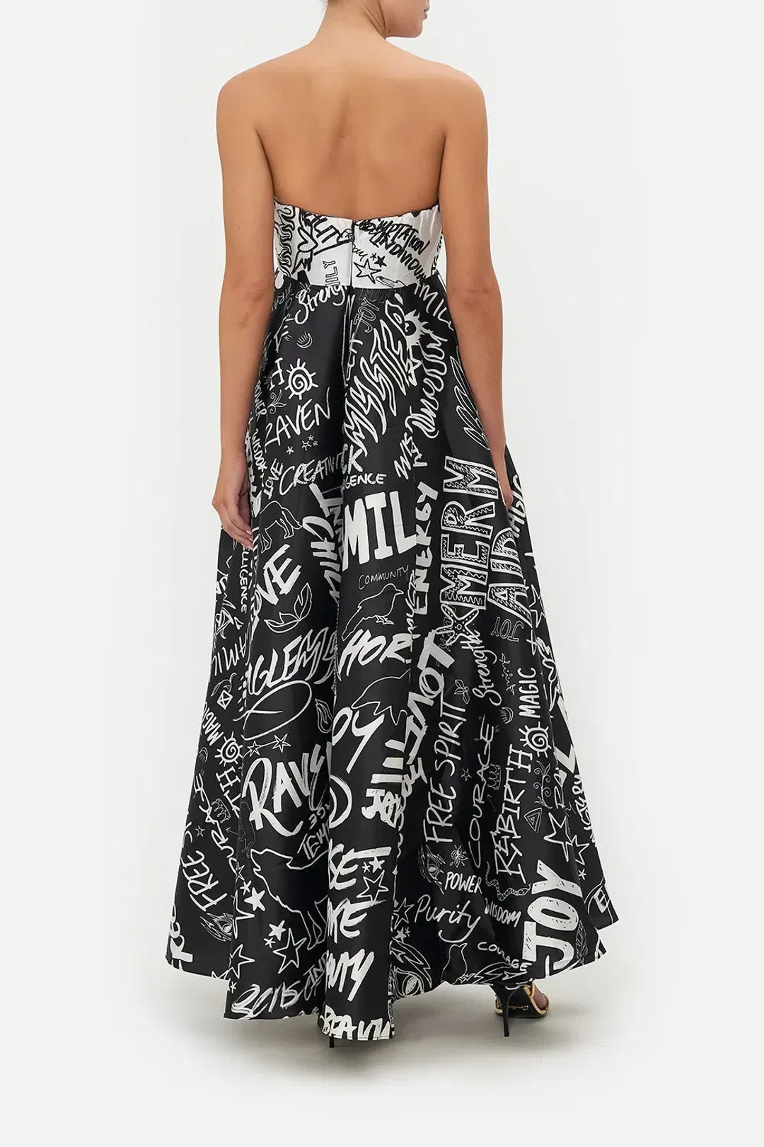 Camilla Strapless Maxi Dress Spirit Scribble Size S / AU 10 for rent on The Volte - main image