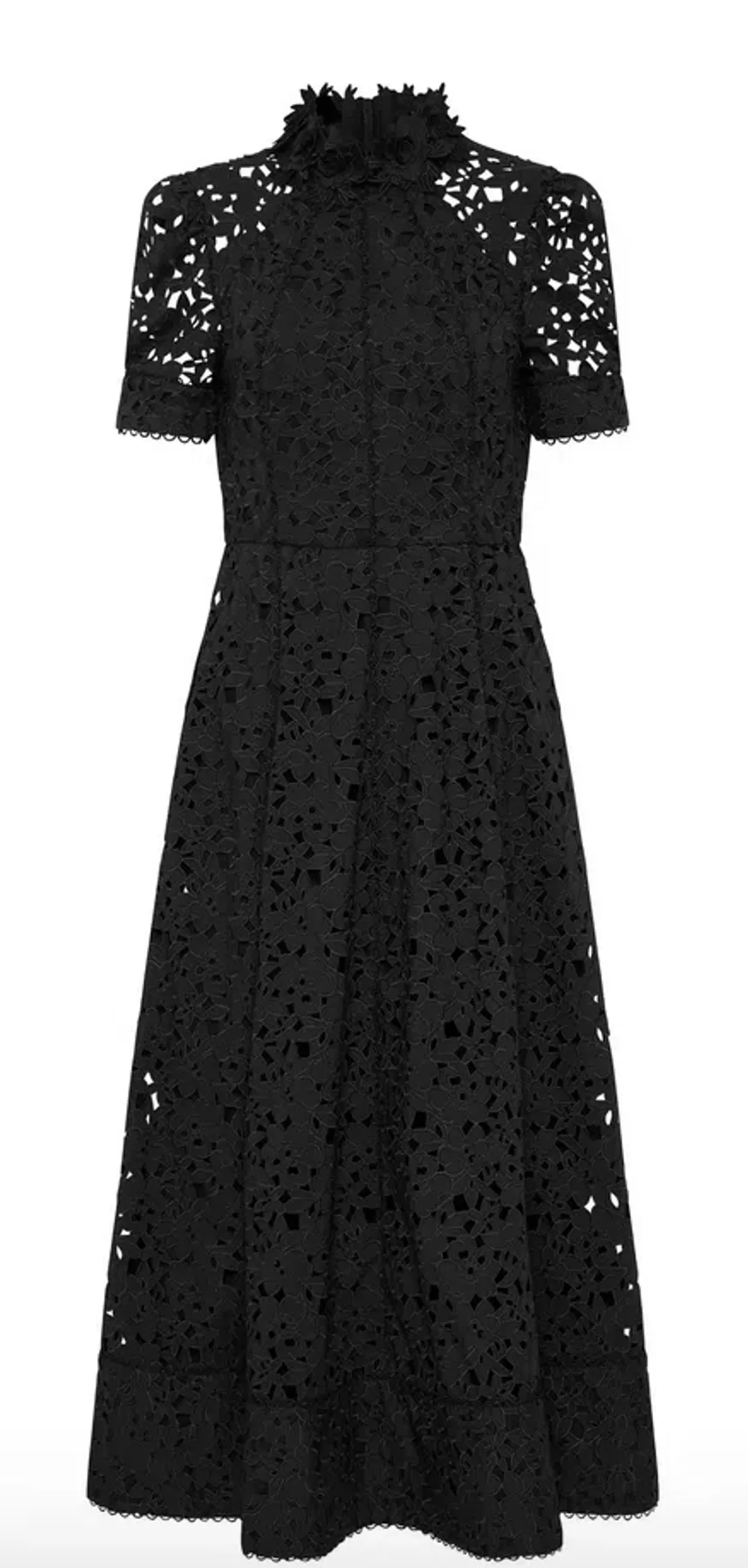 Rebecca Vallance Kitsu Short Sleeve Midi Dress Black Size AU 10 for rent on The Volte - main image
