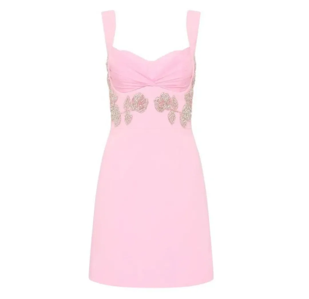 Rebecca Vallance Jenna Bustier Mini Dress Pink Size 16 for rent on The Volte - main image