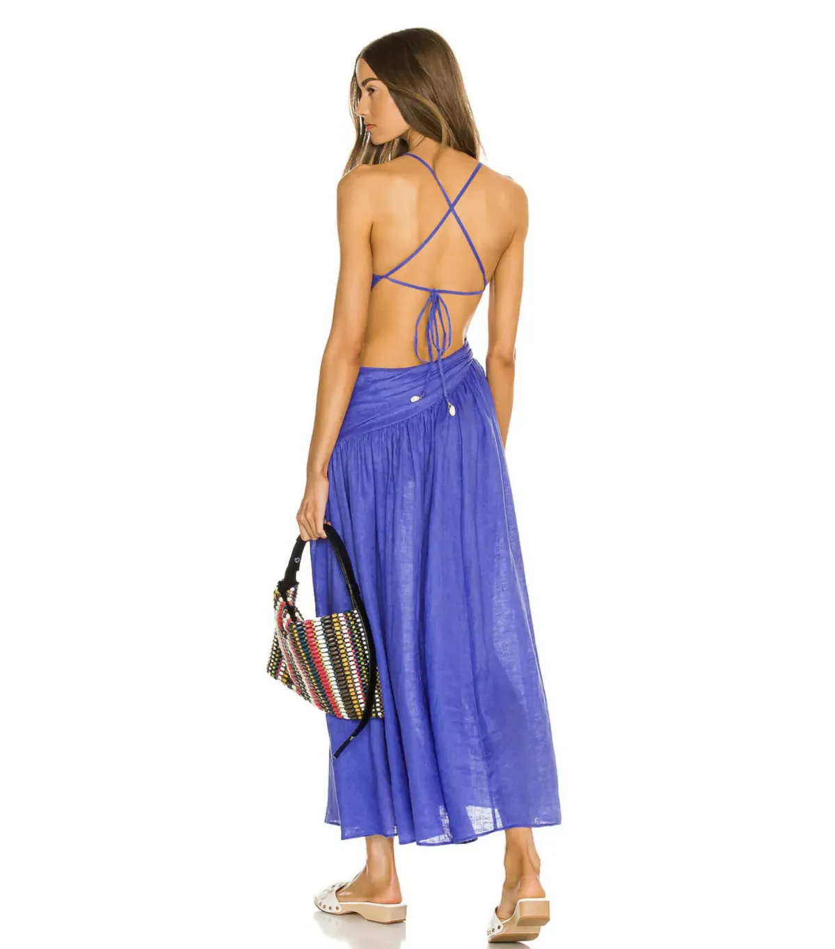 Zimmermann Tropicana Asymmetric Midi Dress in Electric Blue Size 1 / AU 10 - Image 3