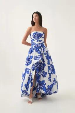 Aje Behold Maxi Dress Bodly Blooming Cobalt Size 14 for rent on The Volte - image 1