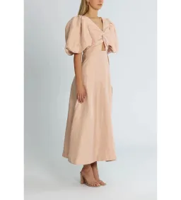 Aje Twist Knot Midi Dress Puff Sleeve Dusk Size 10 for rent on The Volte - image 2