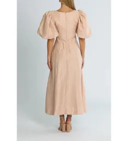 Aje Twist Knot Midi Dress Puff Sleeve Dusk Size 10 for rent on The Volte - image 3