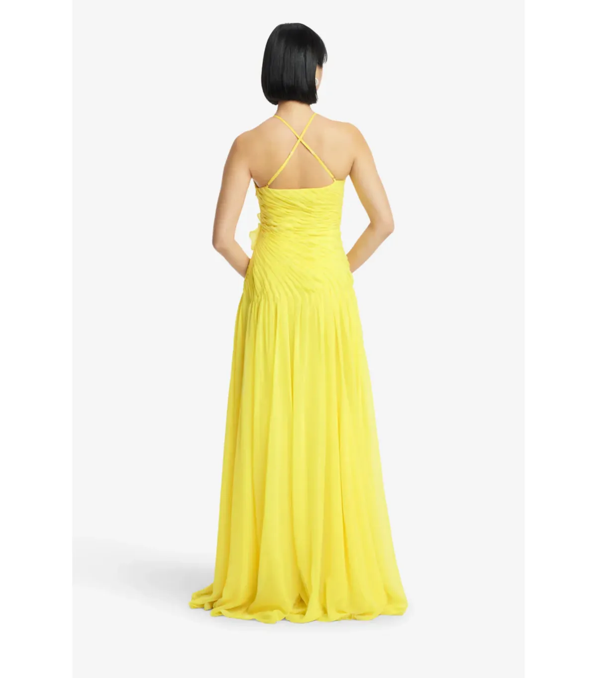 Leo Lin Amya Floral Appliqué Maxi Gown in Sunshine Size AU 10 - Image 3