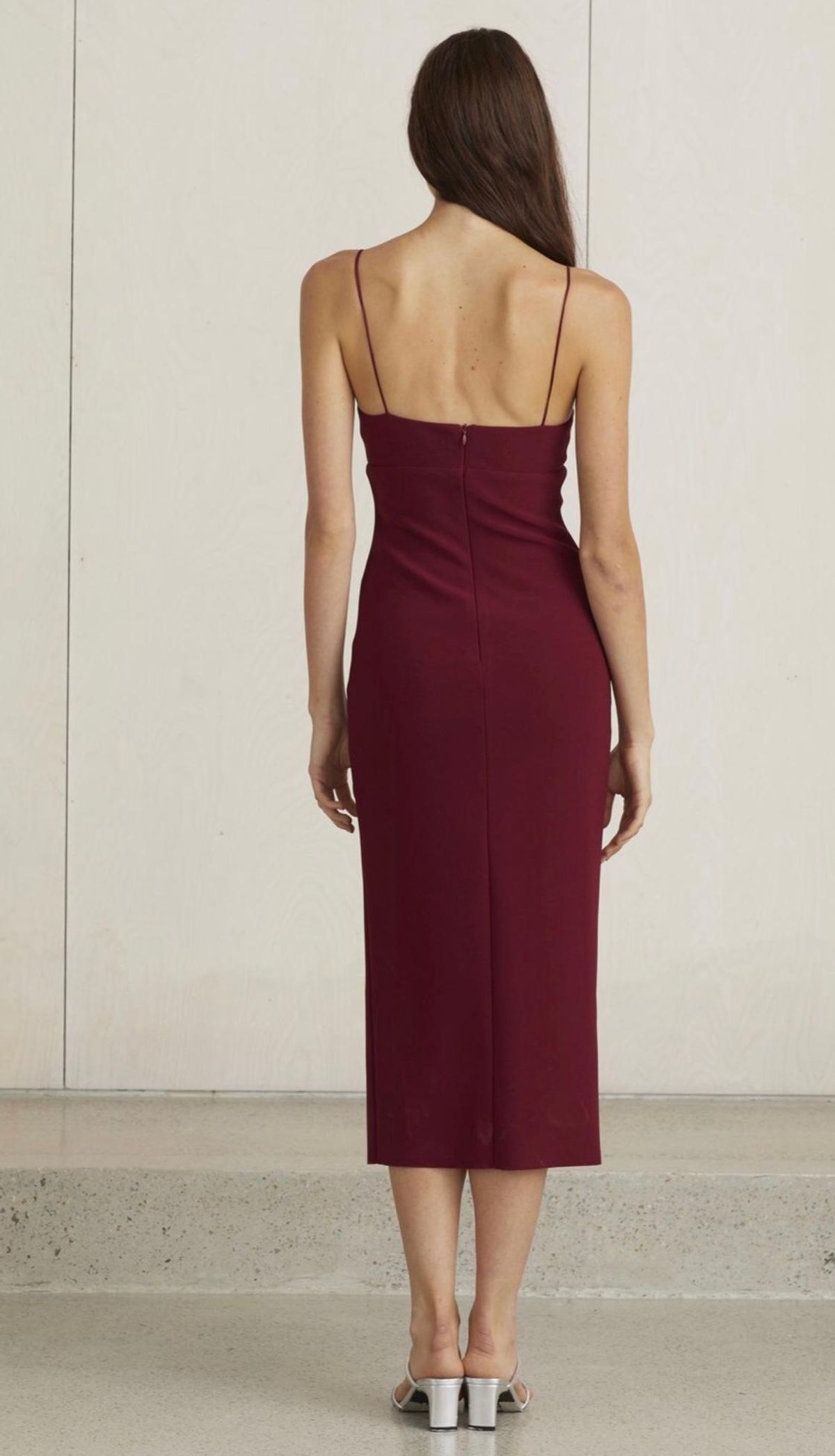 Bec & Bridge - Lea Split Midi dress Burgundy size 10 - Image 2