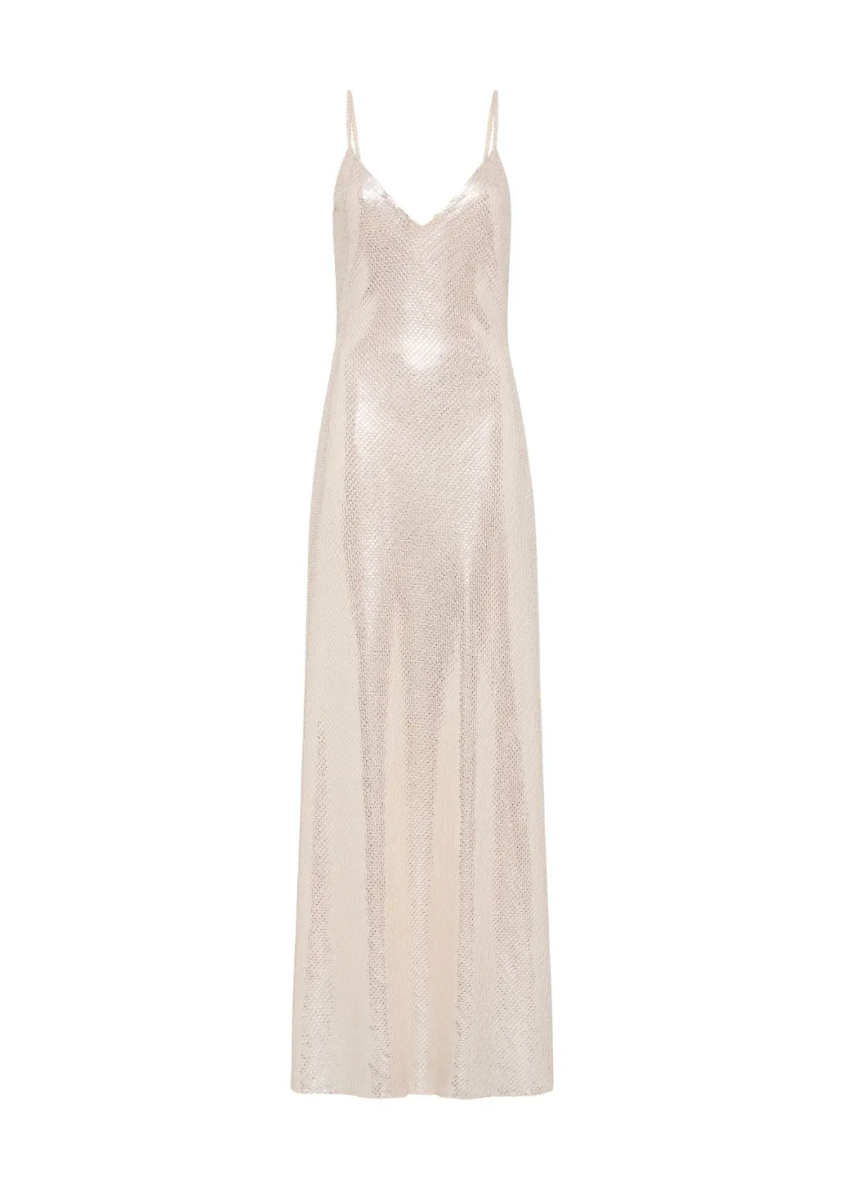 Manning Cartell High Voltage Slip Maxi Dress in Nude Silver Size 8 - Image 5
