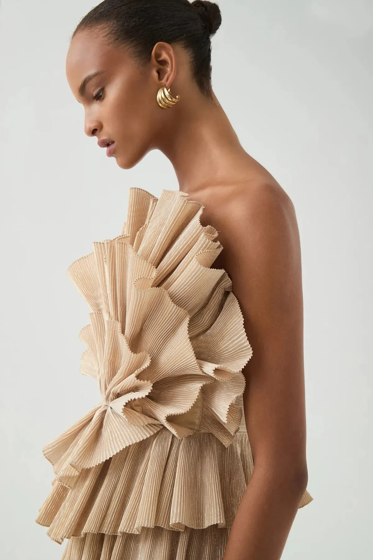 Aje Kyra Mini Dress Gold Size 16 - Image 3