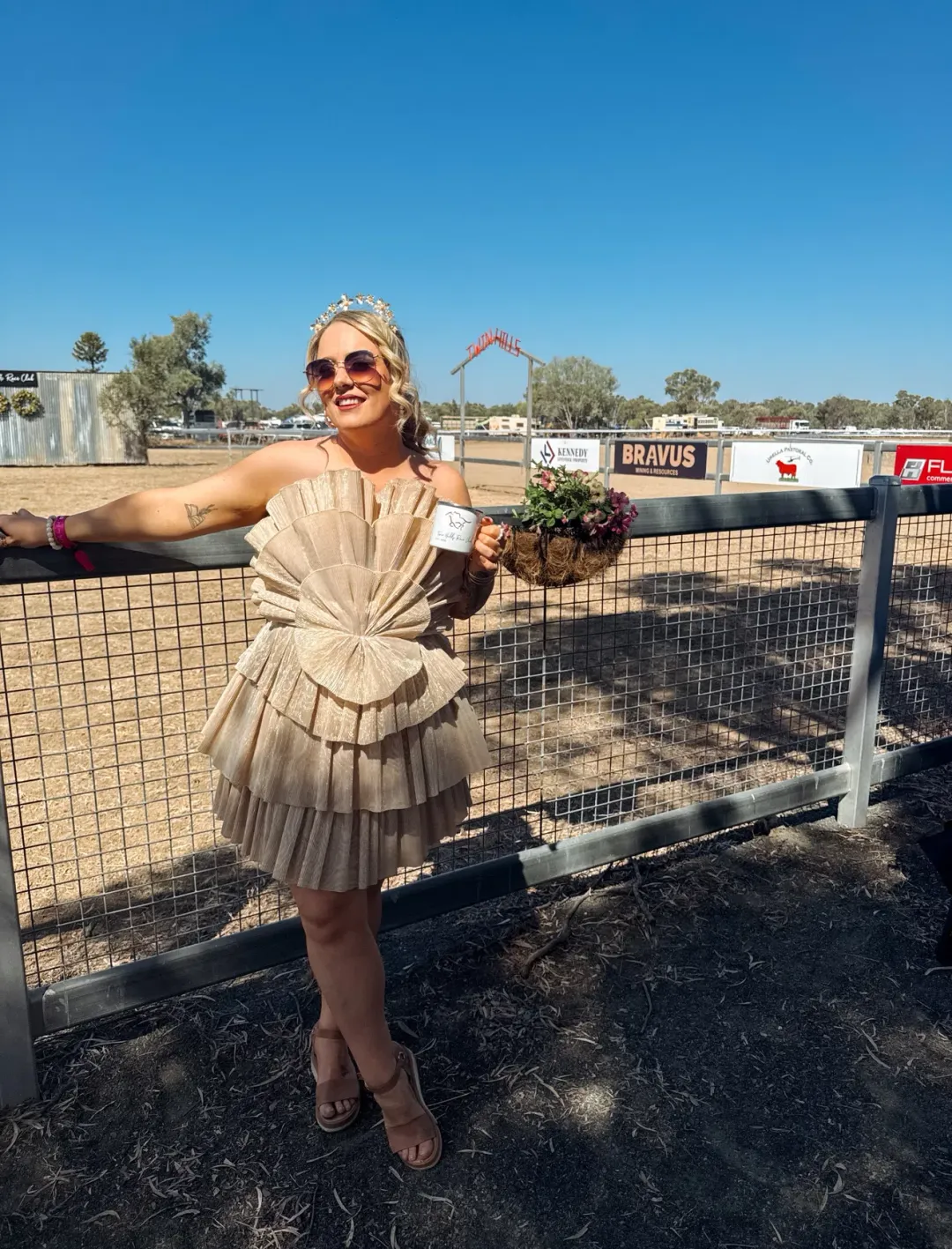 Aje Kyra Mini Dress Gold Size 16 for rent on The Volte - main image