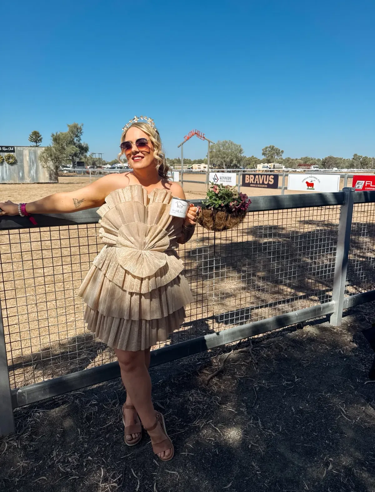 Aje Kyra Mini Dress Gold Size 16 - Image 5