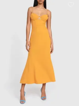 By Johnny Callia Wire Midi Dress Apricot Orange Size 12 for rent on The Volte - image 1