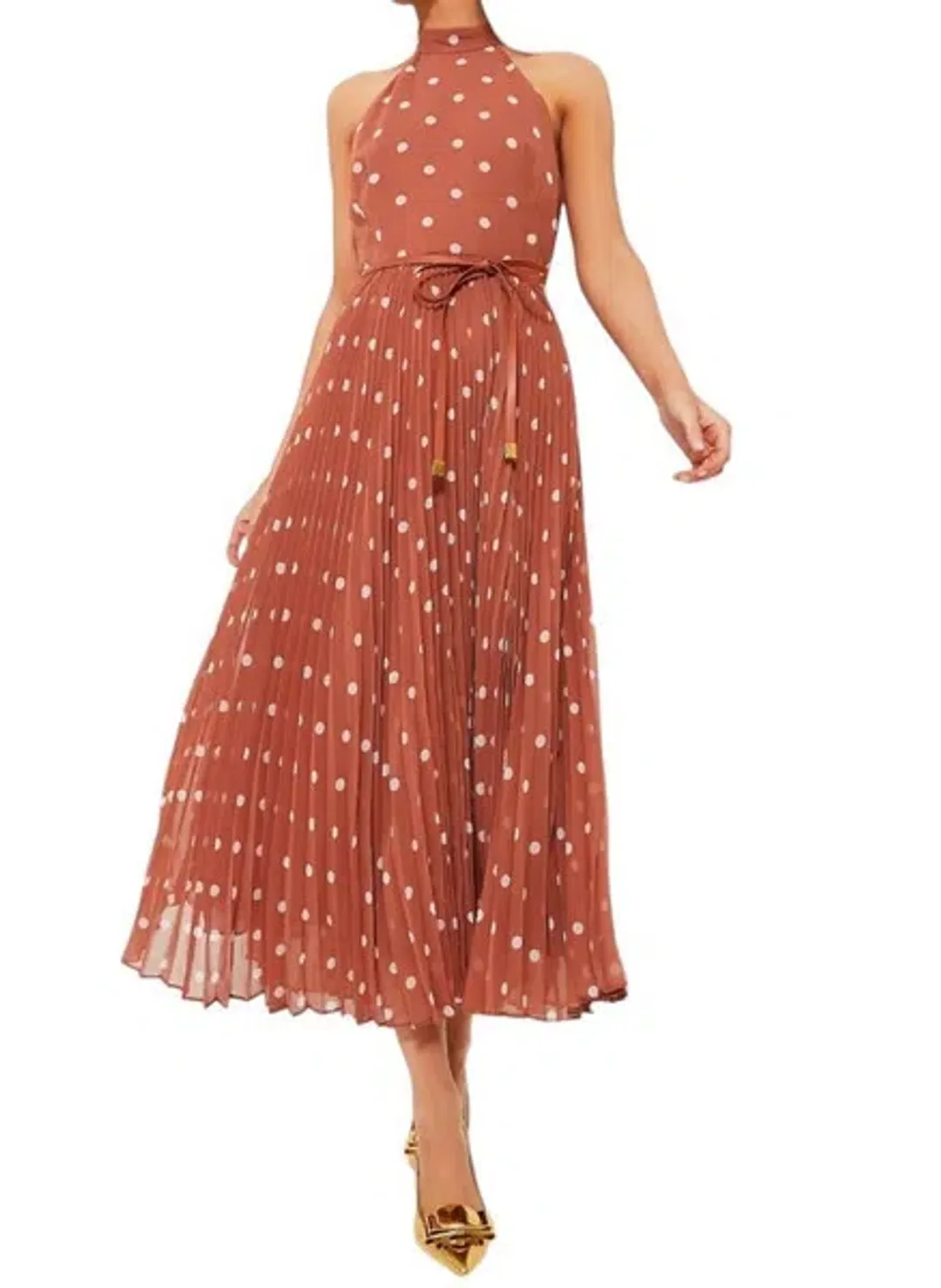 Zimmermann Sunray Picnic Dress Aragon/Cream Polka Dot, Leather Tie Belt Size 4/AU16 for rent on The Volte - main image