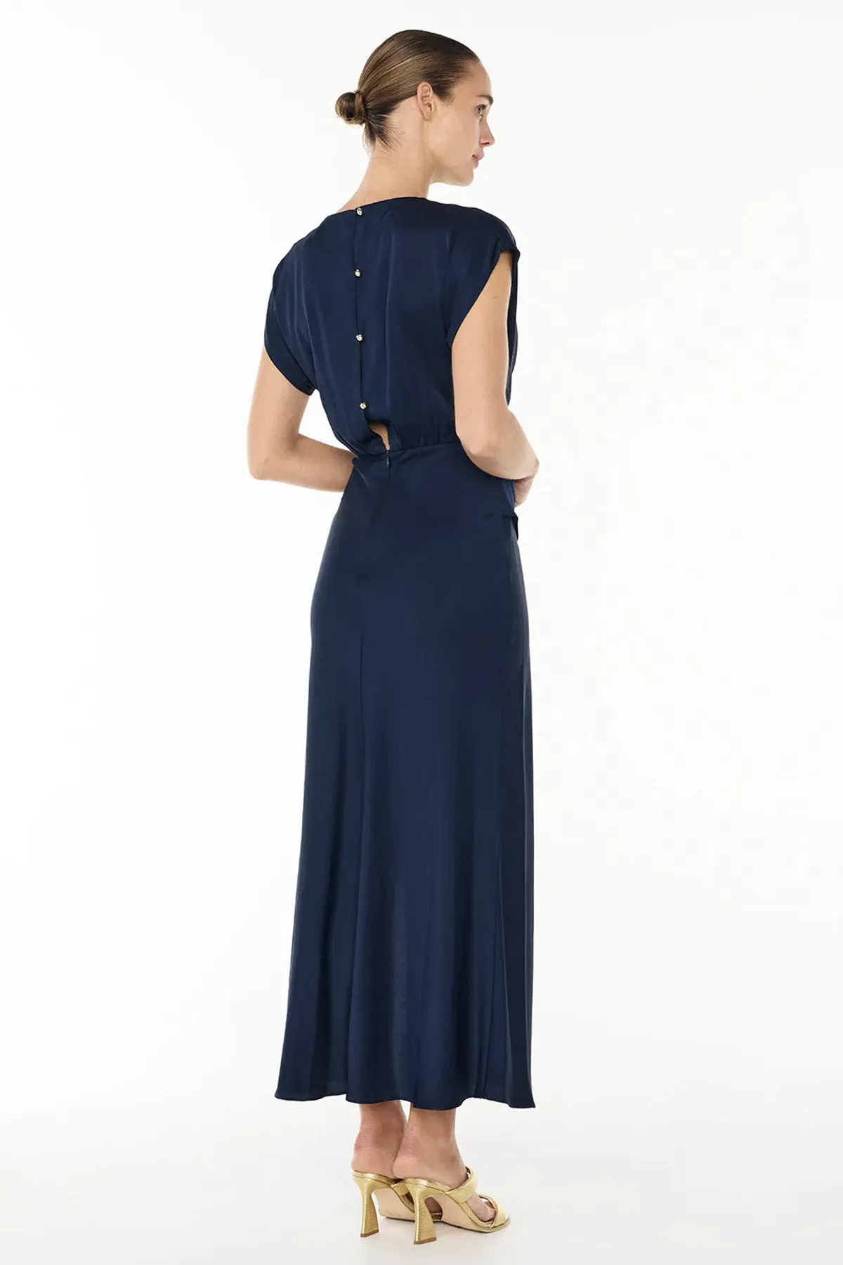 Manning Cartell Fluid Notion Drape Dress Navy Size 10 - Image 2