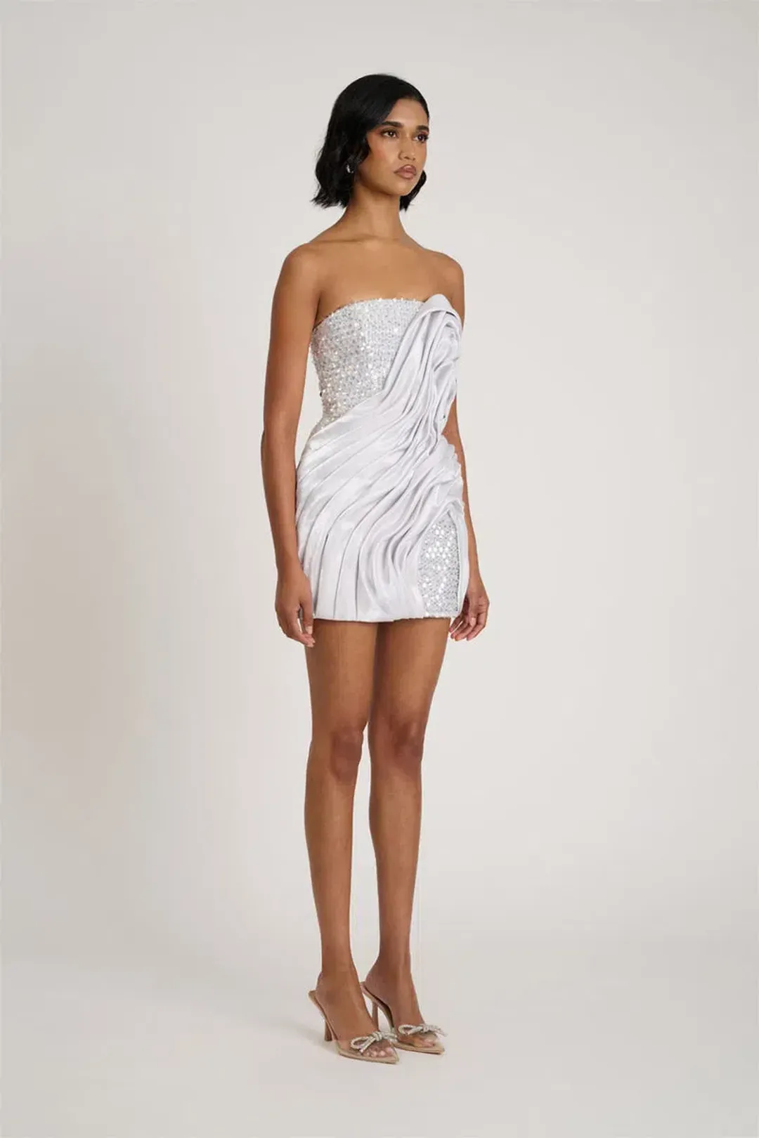 Eliya The Label Naya Mini Dress Silver Size XS / AU 6 for rent on The Volte - main image