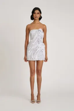 Eliya The Label Naya Mini Dress Silver Size XS / AU 6 for rent on The Volte - image 1