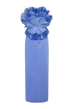 Aje Kira Blue Midi Dress Ocean Wave Size XS / AU 6 for rent on The Volte - image 6