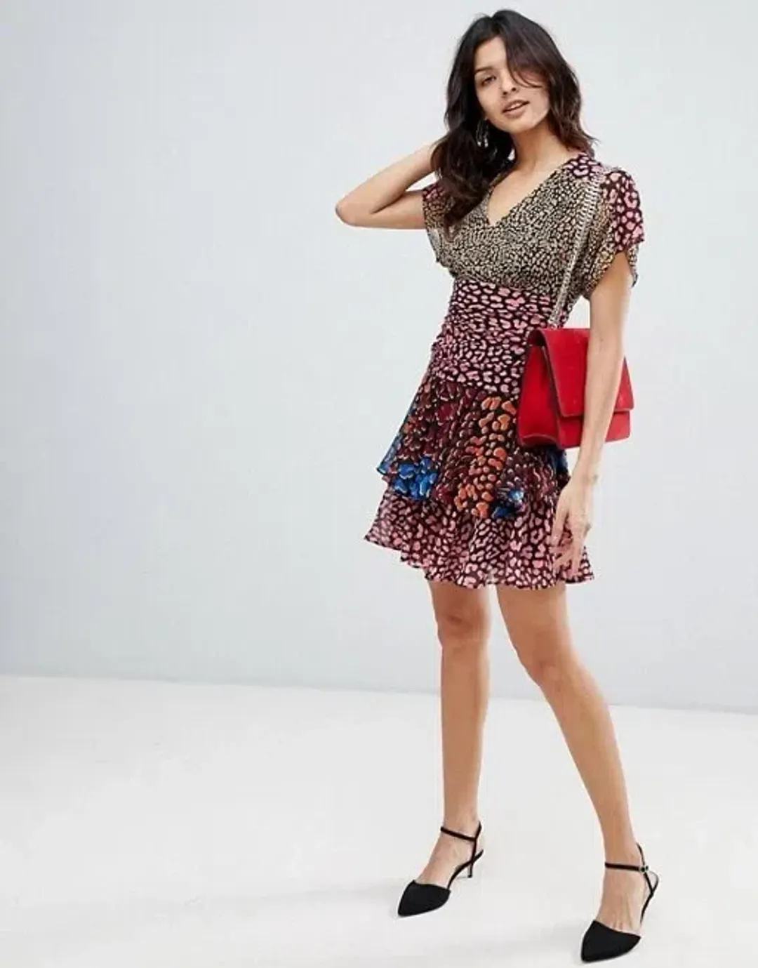 Karen Millen Leopard Tiered Dress for rent on The Volte - main image