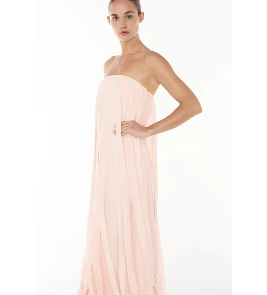 Manning Cartell Boundless Strapless Midi Dress Blush Size 10 for rent on The Volte - main image