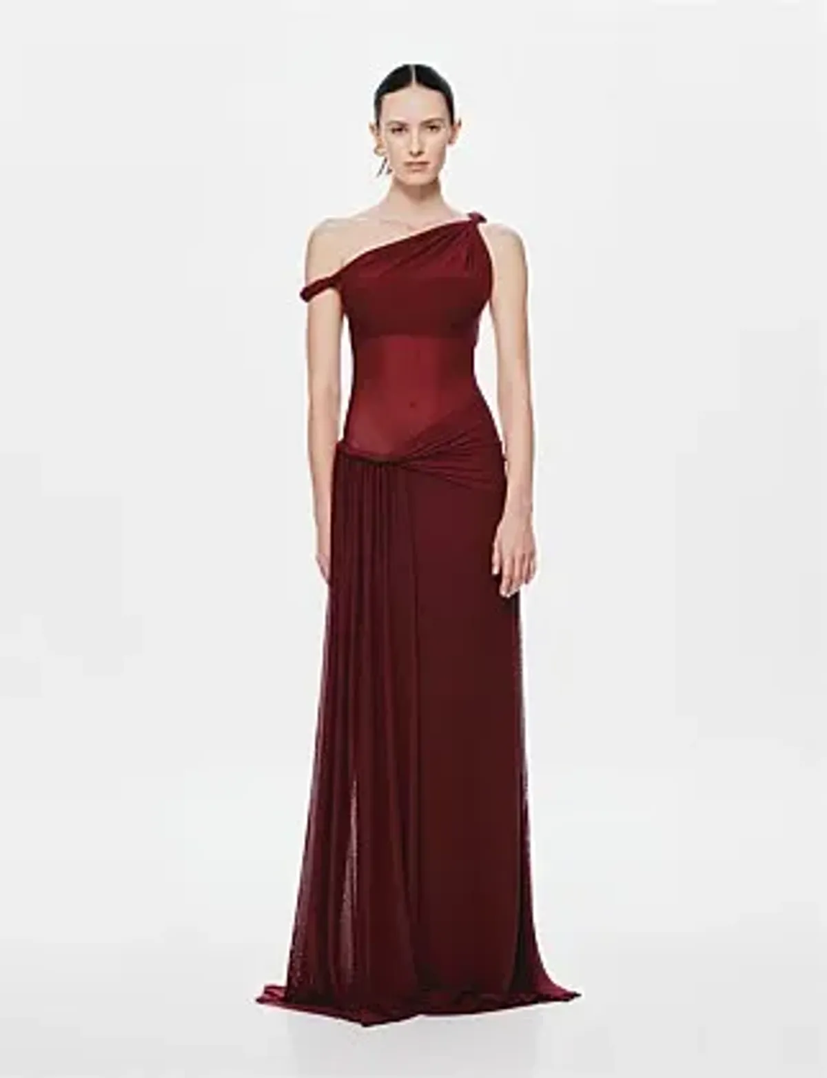 MISHA Sisal Mesh Maxi Dress Wine 8/S - Image 2