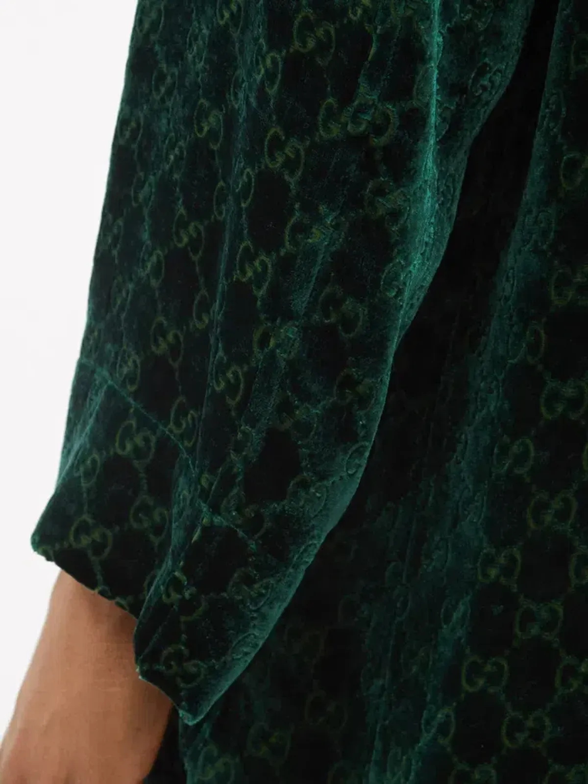 Gucci Velvet GG Monogram Set Shirt and Pants Size S - Image 4