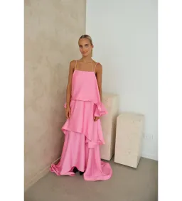 Elliat Tilly Tiered Maxi Dress in Pink Size XS/AU 6 for rent on The Volte - image 1