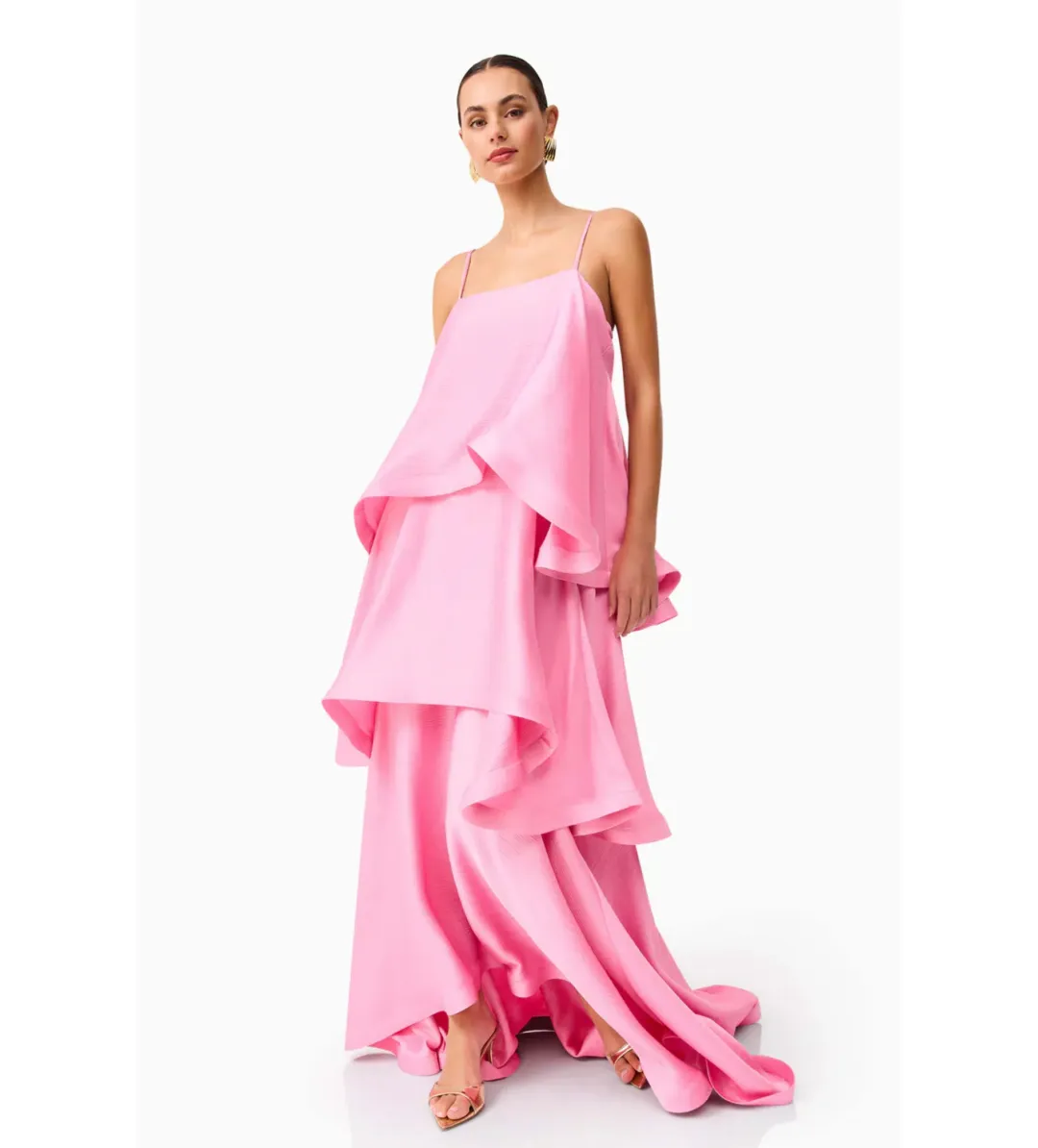Elliat Tilly Tiered Maxi Dress in Pink Size XS/AU 6 for rent on The Volte - main image