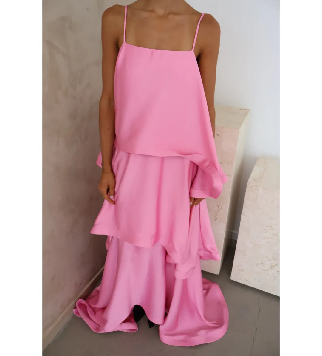 Elliat Tilly Tiered Maxi Dress in Pink Size XS/AU 6 for rent on The Volte - main image