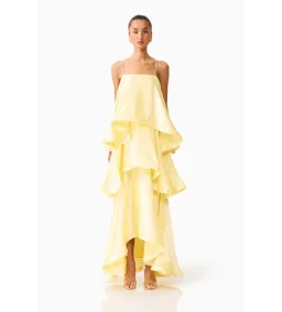 Elliat Tilly Tiered Maxi Dress in Butter Yellow Size M/AU 10 for rent on The Volte - image 1