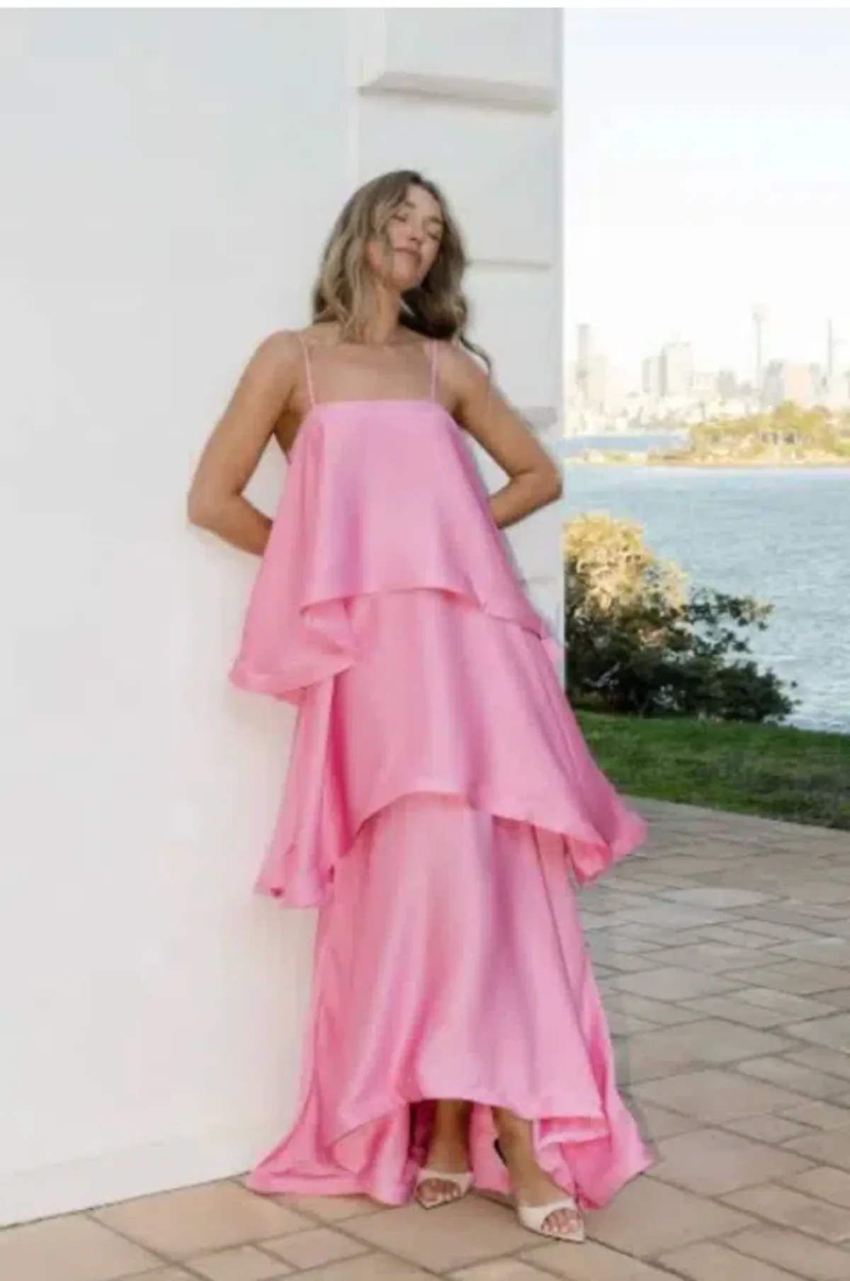Elliatt Tilly Tiered Maxi Dress in Pink Size 8 - Image 2