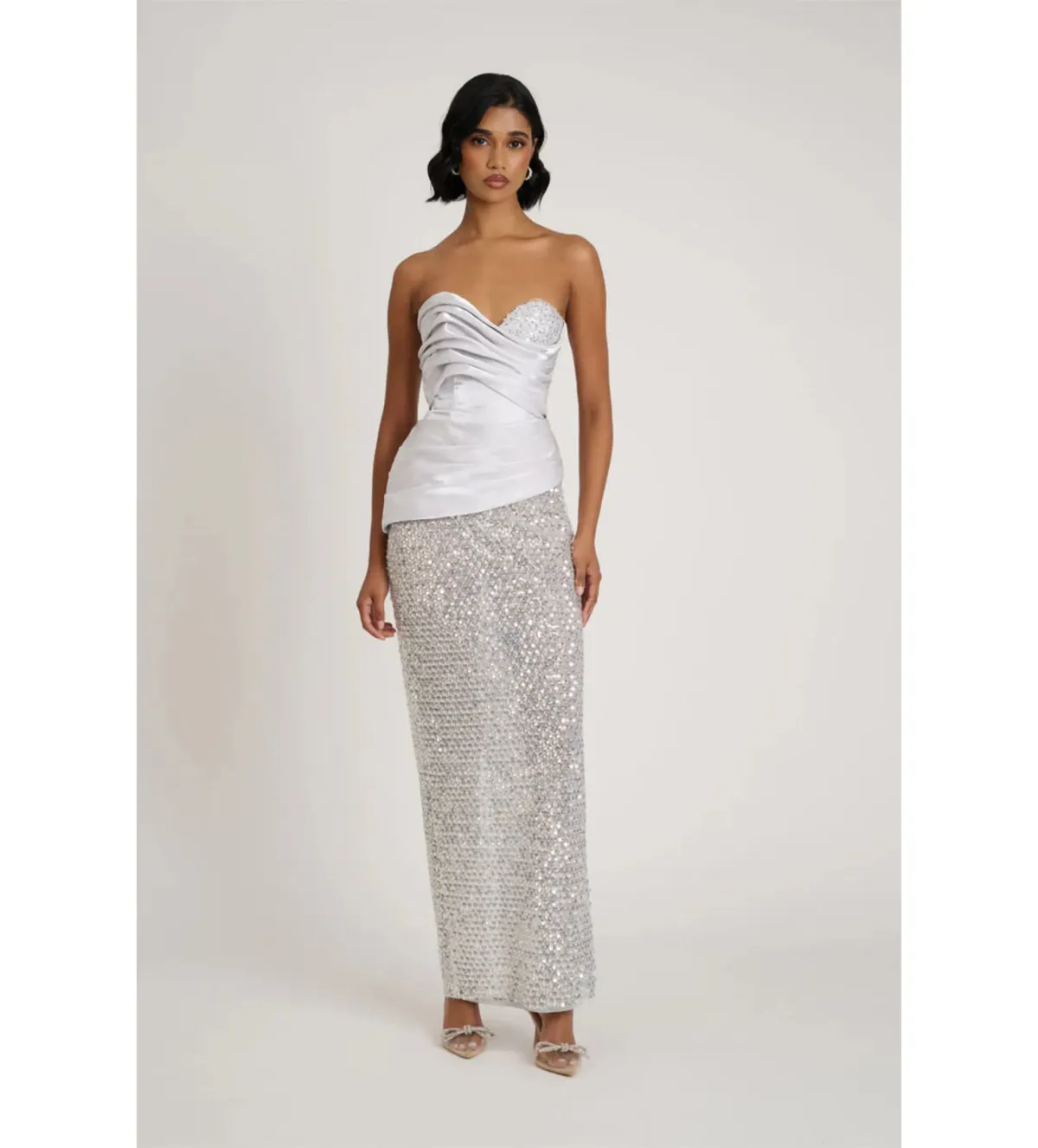 Eliya The Label Gia Maxi Gown Silver Size XS / AU 6 - Image 1