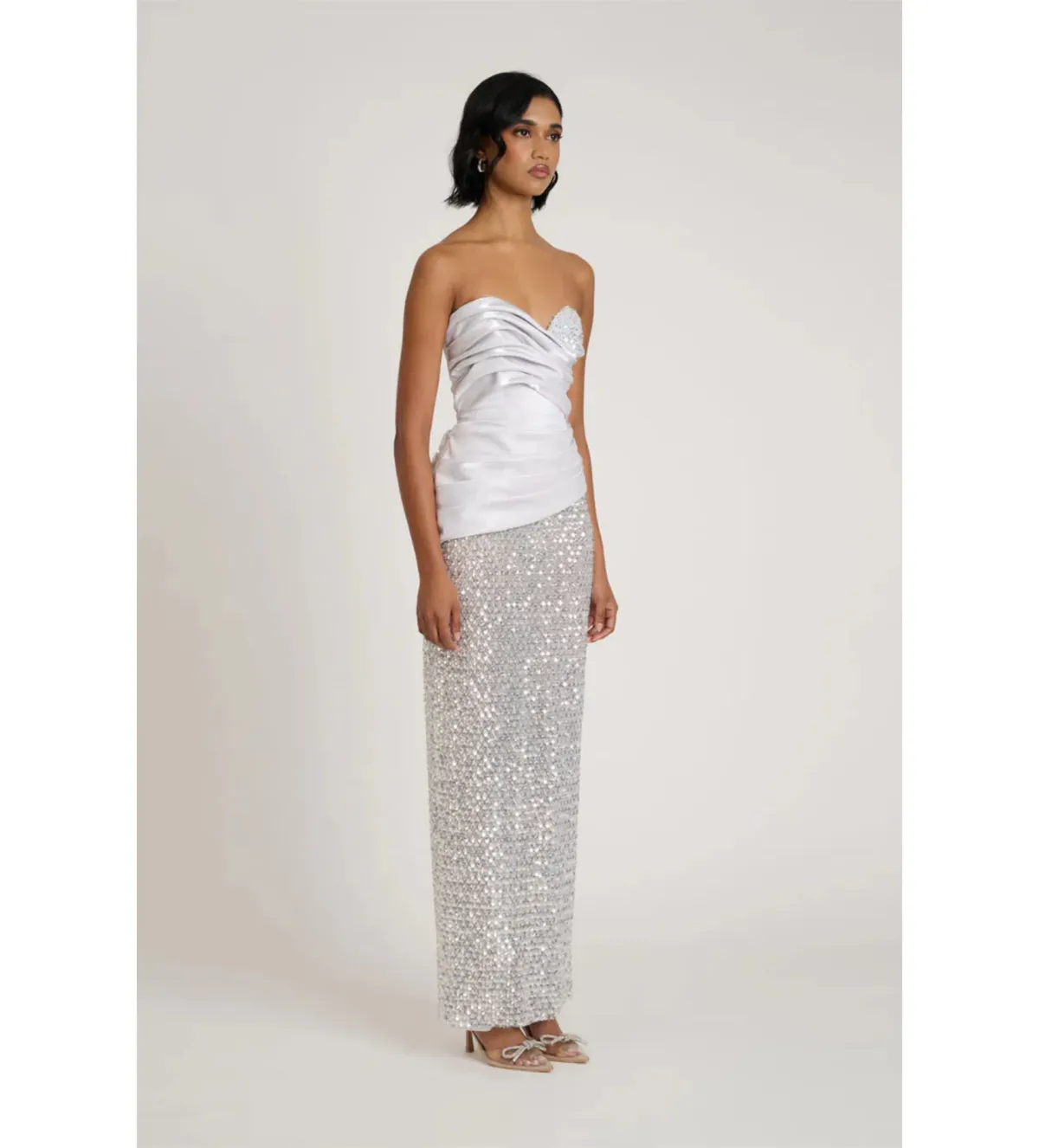 Eliya The Label Gia Gown in Silver Size S/AU 8 - Image 3