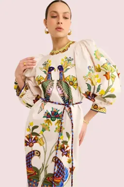 Alemais Effie Puff Sleeved Dress Print Size 12 for rent on The Volte - image 3