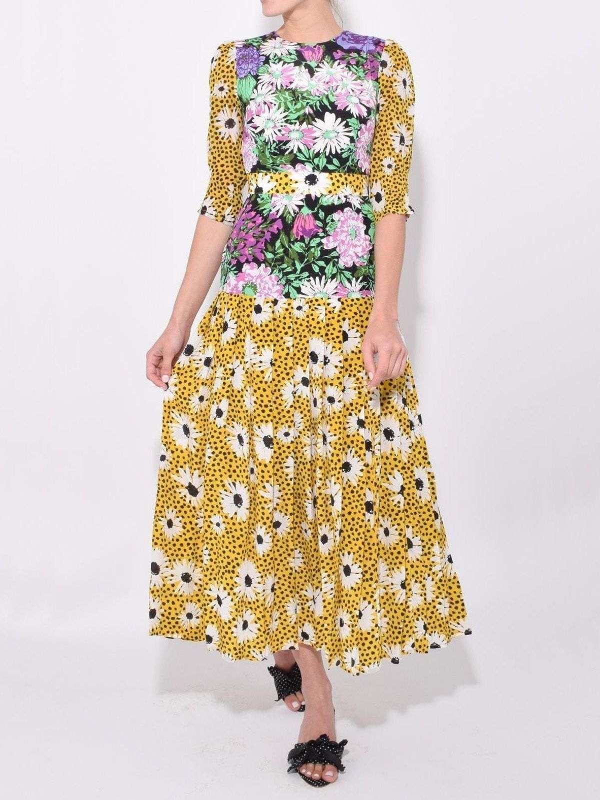 Rixo London Leopard Daisy Retro Dress Print Size 6 - Image 2