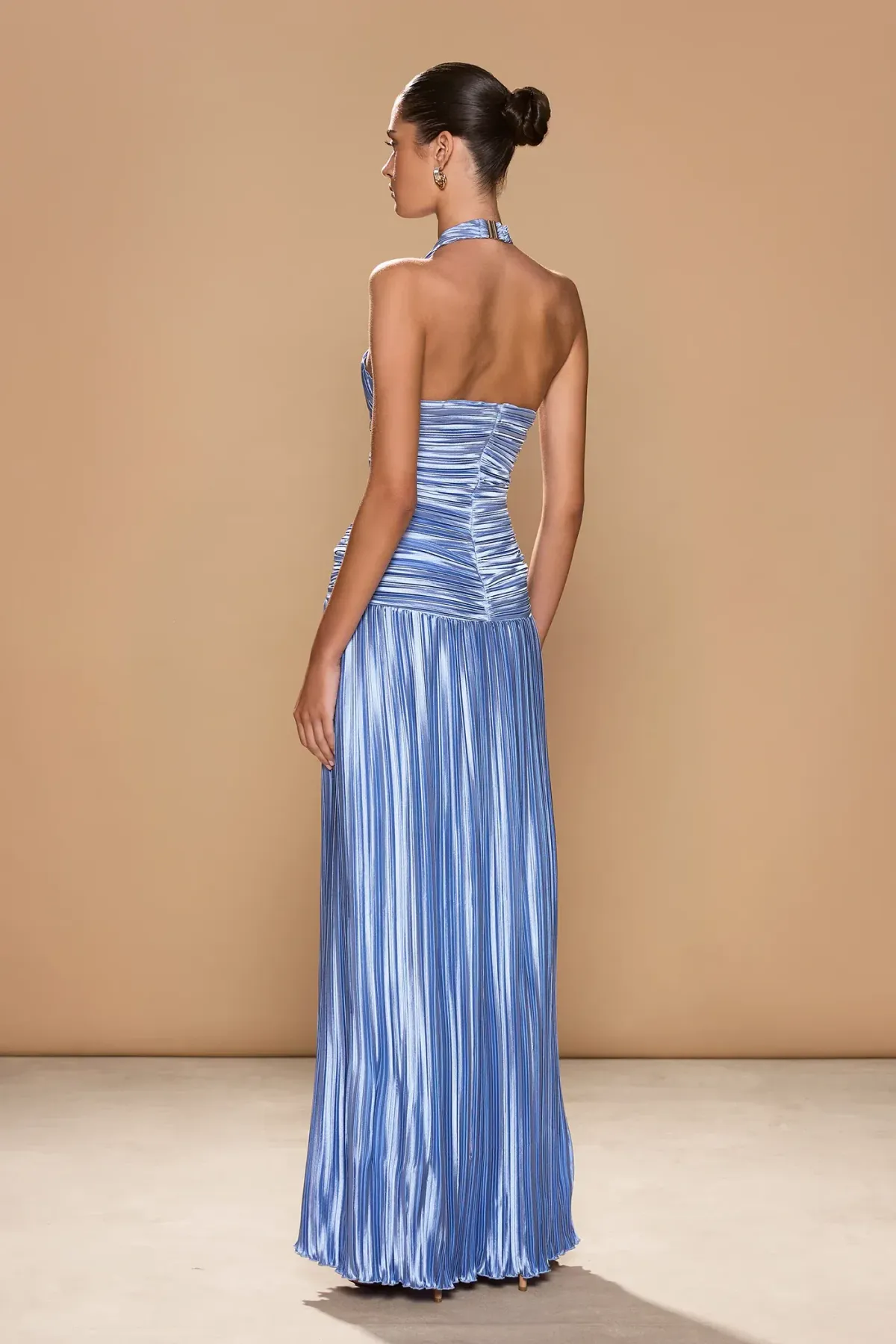 Ariana Plissé Maxi Dress Print Size 8 - Image 5