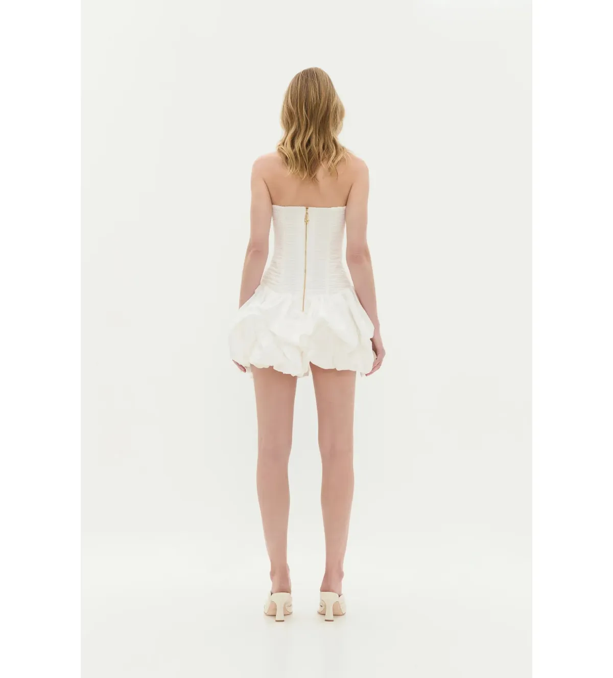 Aje Violette Bubble Hem Mini Dress Ivory Size 10 - Image 6
