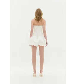 Aje Violette Bubble Hem Mini Dress Ivory Size 10 for rent on The Volte - image 6