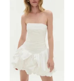 Aje Violette Bubble Hem Mini Dress Ivory Size 10 for rent on The Volte - image 2