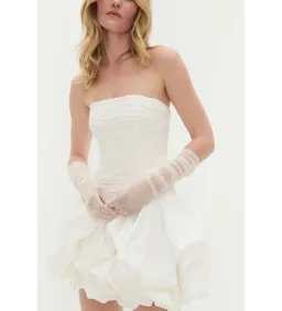 Aje Violette Bubble Hem Mini Dress Ivory Size 10 for rent on The Volte - image 4