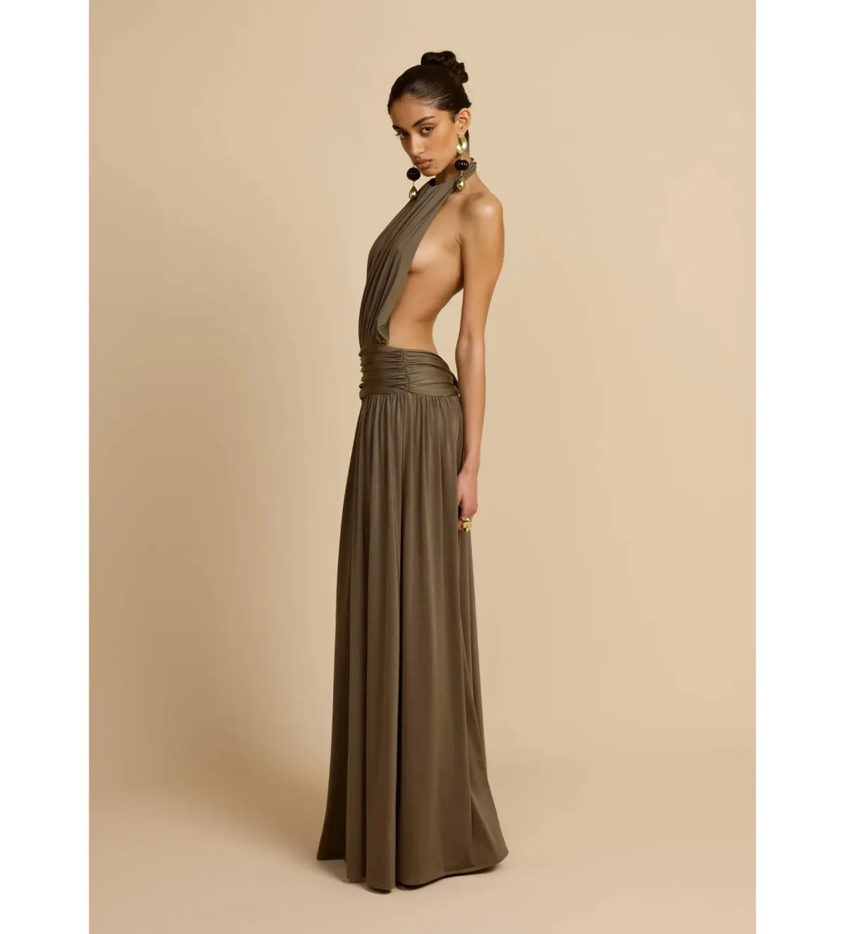 Arcina Ori Santina Maxi Dress Khaki Size M AU 10 - Image 2