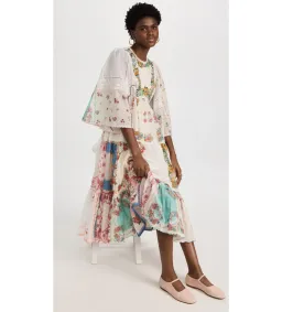 Zimmermann Clover Patched Midi Dress Multi Floral Size 1 AU 10 for rent on The Volte - image 3