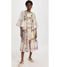 Zimmermann Clover Patched Midi Dress Multi Floral Size 1 AU 10 for rent on The Volte - image 1