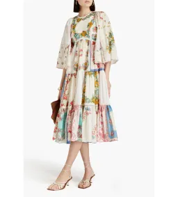Zimmermann Clover Patched Midi Dress Multi Floral Size 1 AU 10 for rent on The Volte - image 2