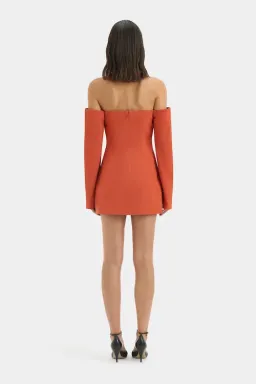 Sir The Label Rossana Off Shoulder Mini Dress Terracotta Size 3 / AU 12 for rent on The Volte - image 4