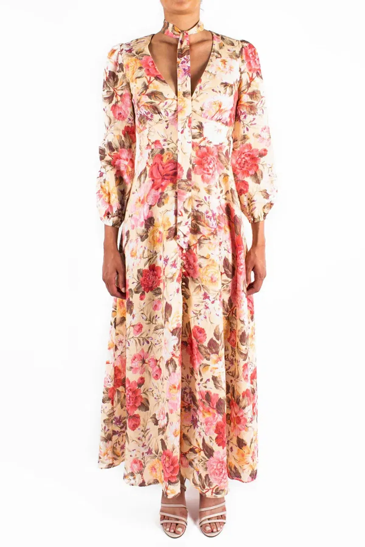 Zimmermann Honour Plunge Long Dress Multi Floral Size 1 / AU 10 - Image 3
